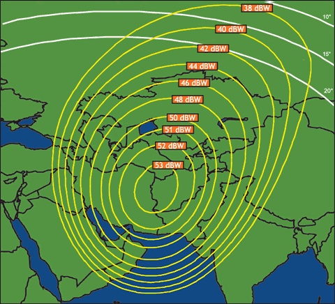 SESAT 2 at 53 degrees East map - picture 2