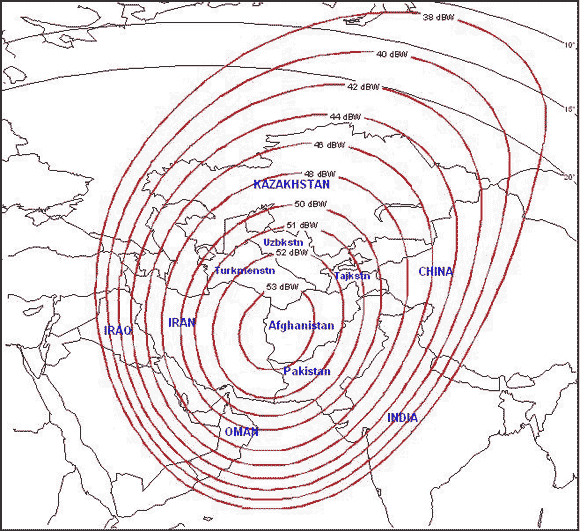 SESAT 2 at 53 degrees East map - picture 3